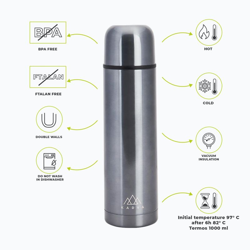 Termos KADVA Vulcan 1000 ml argento 2