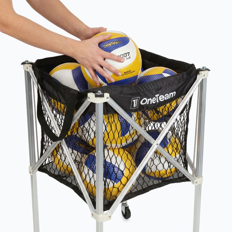 Carrello per palloni da pallavolo OneTeam Black slot 2