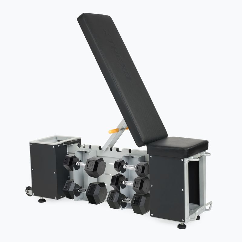 Set TREXO Panca Storage + Manubri Esagonali nero