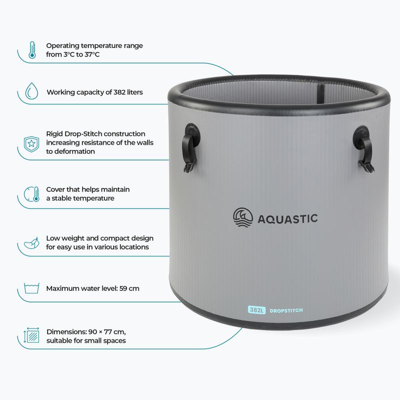 Vasca per immersione fredda AQUASTIC BrrFree 382 l dropstitch gray 8