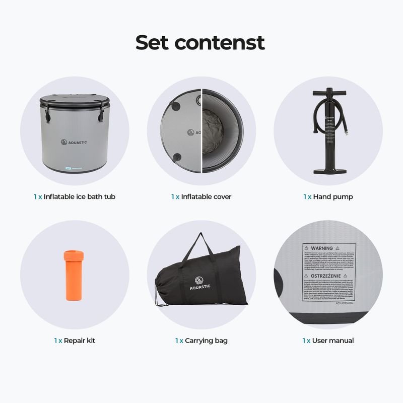 Vasca per immersione fredda AQUASTIC BrrFree 382 l dropstitch gray 9