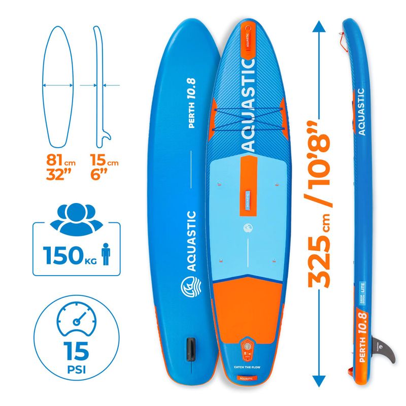 Set tavola SUP gonfiabile AQUASTIC Perth 10'8" all-round blue 24