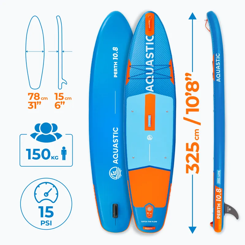 Set tavola SUP gonfiabile AQUASTIC Perth 10'8" allround blu 24