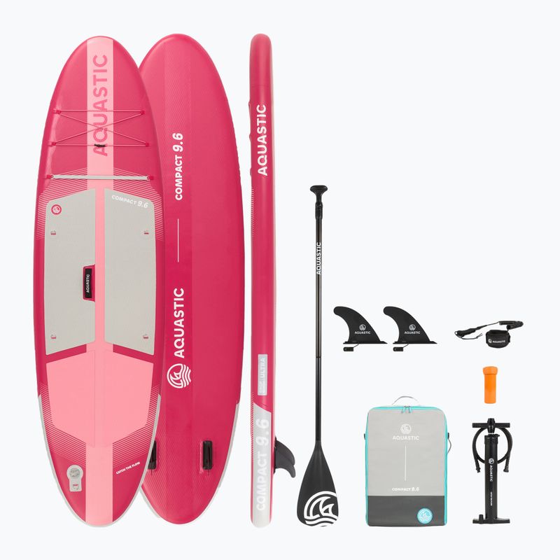 Set tavola SUP gonfiabile AQUASTIC Compact 9'6" pink