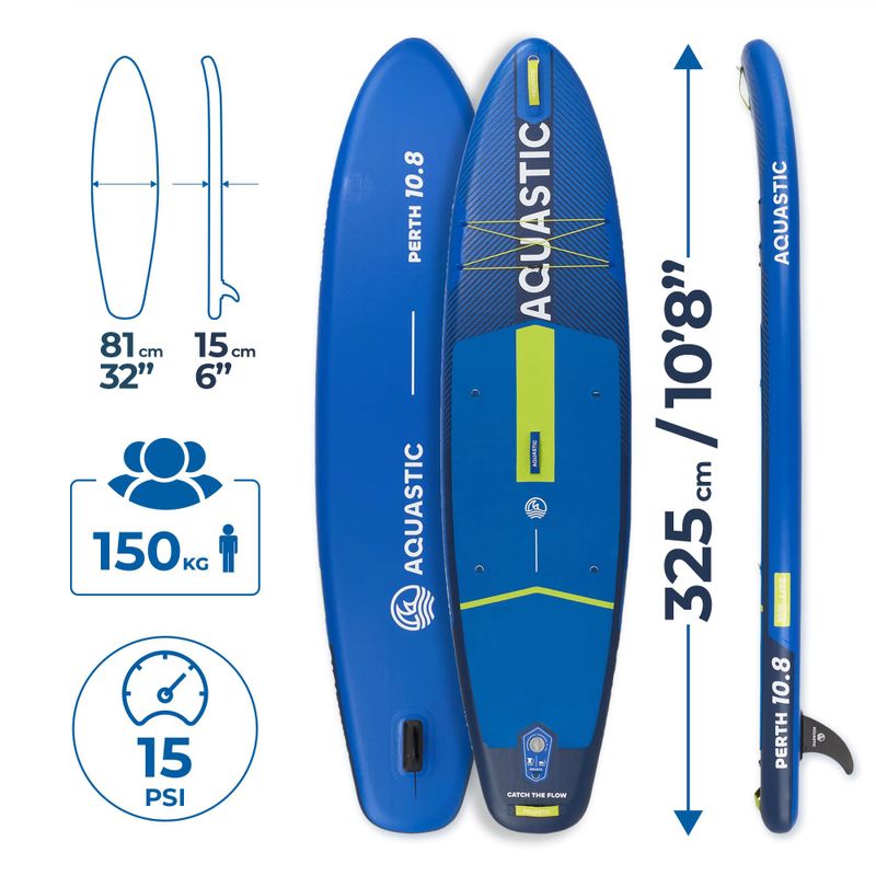 Set tavola SUP gonfiabile AQUASTIC Perth 10'8" allround dark blue 18