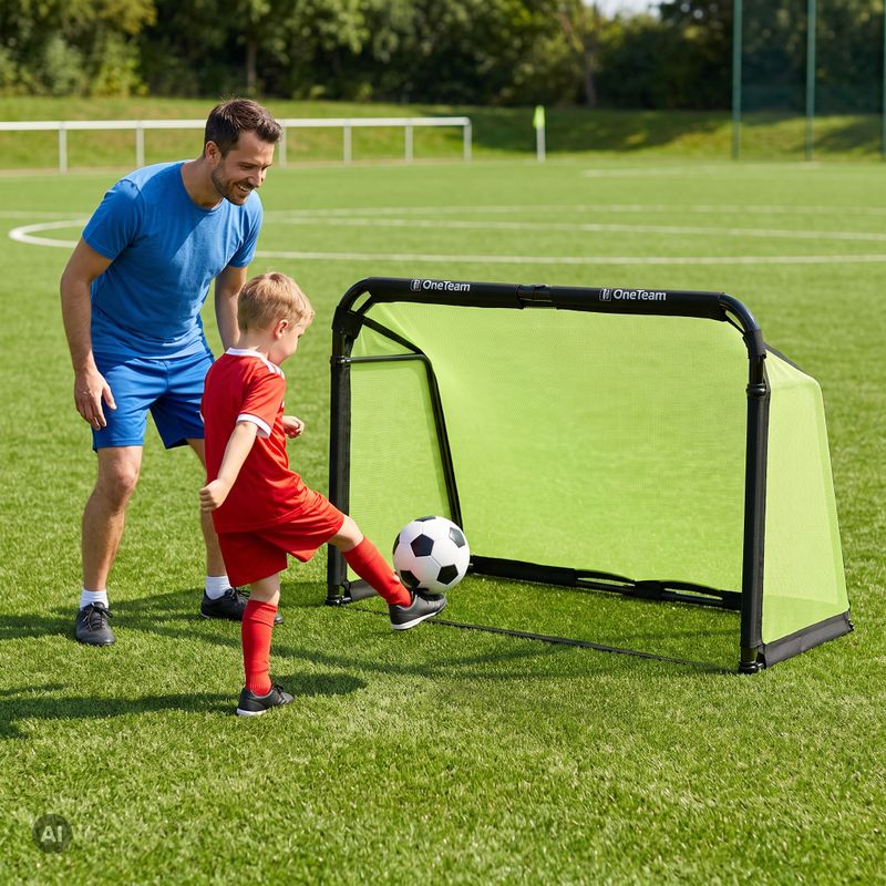 Porta da calcio OneTeam SWIFTGOAL 180 x 120 cm foldable black/green 2