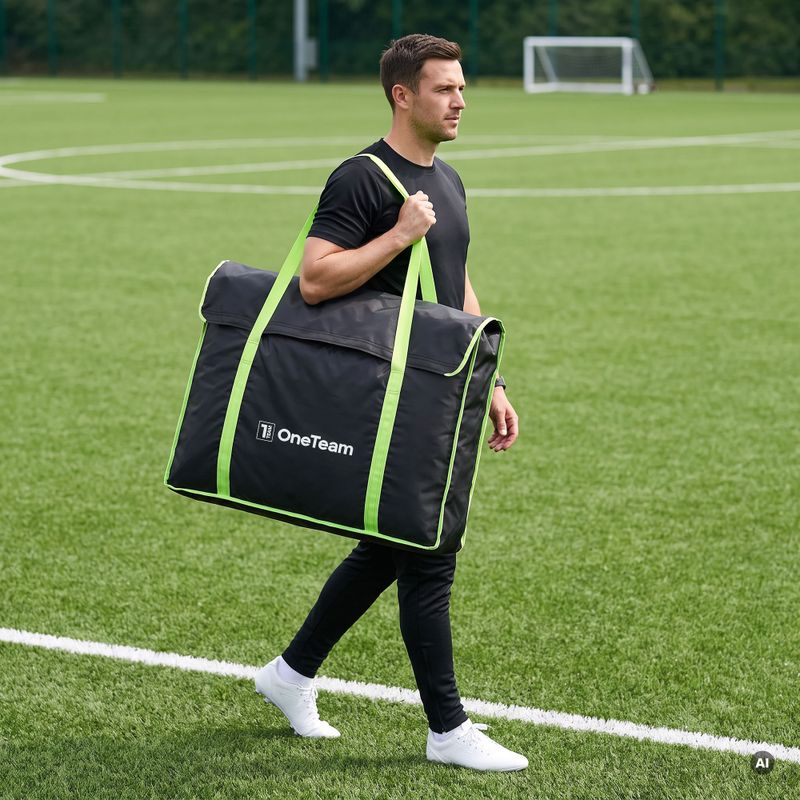 Borsa per il trasporto della porta OneTeam Swiftgoal 120 x 70 cm black/green 3