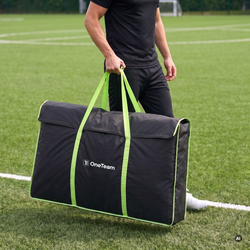 Borsa per il trasporto della porta OneTeam Swiftgoal 150 x 90 cm nero/verde 3