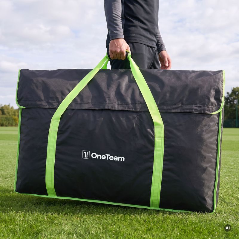 Borsa per il trasporto della porta OneTeam Swiftgoal 180 x 120 cm nero/verde 3