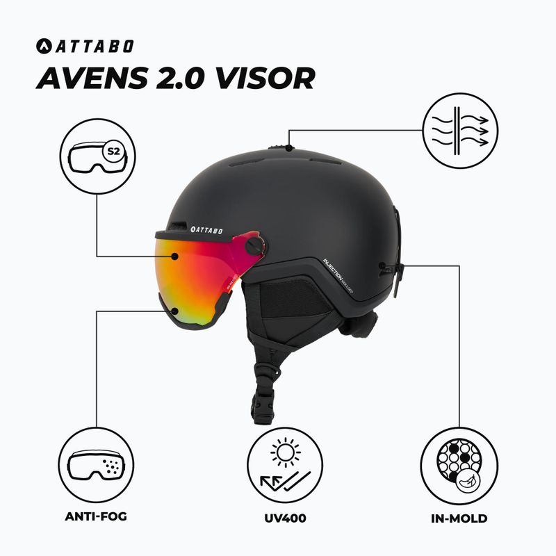 Casco da sci ATTABO Avens 2.0 Visor black 2