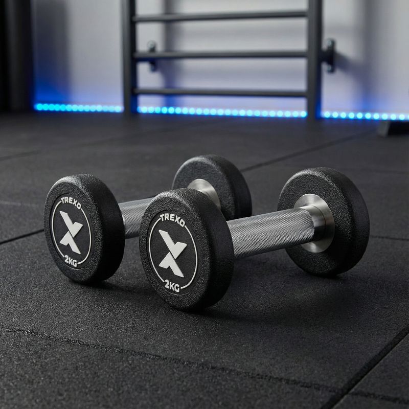 Manubrio in ghisa rivestito in gomma XTREXO Pro 2 kg black 3