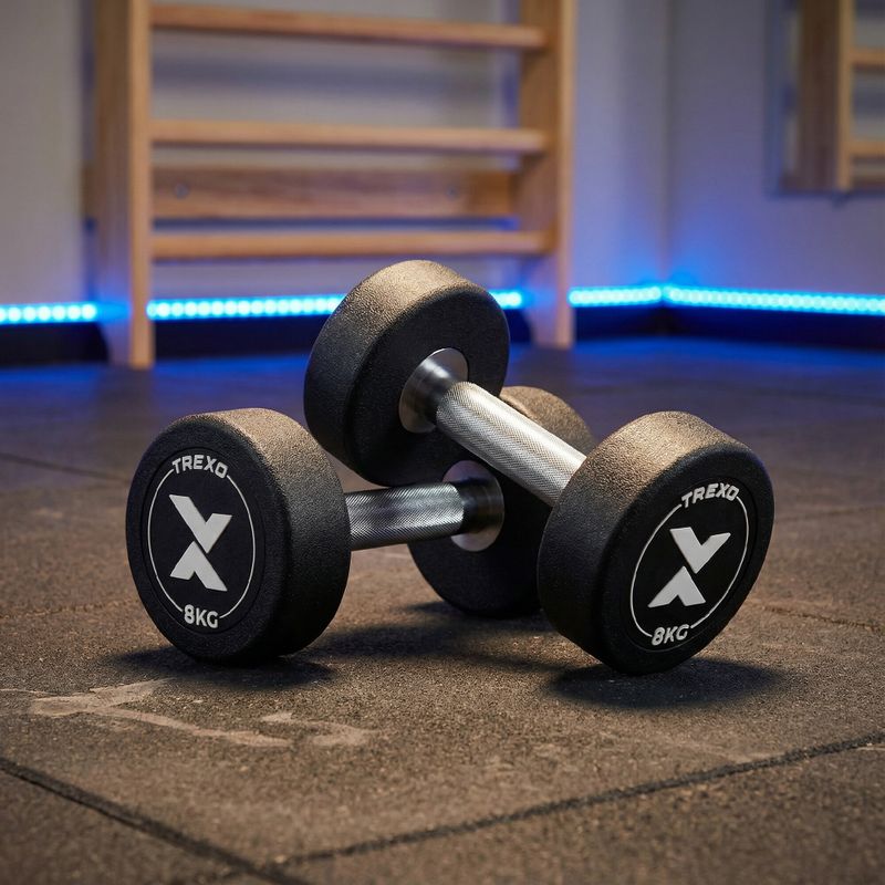 Manubrio in ghisa rivestito in gomma XTREXO Pro 8 kg black 3