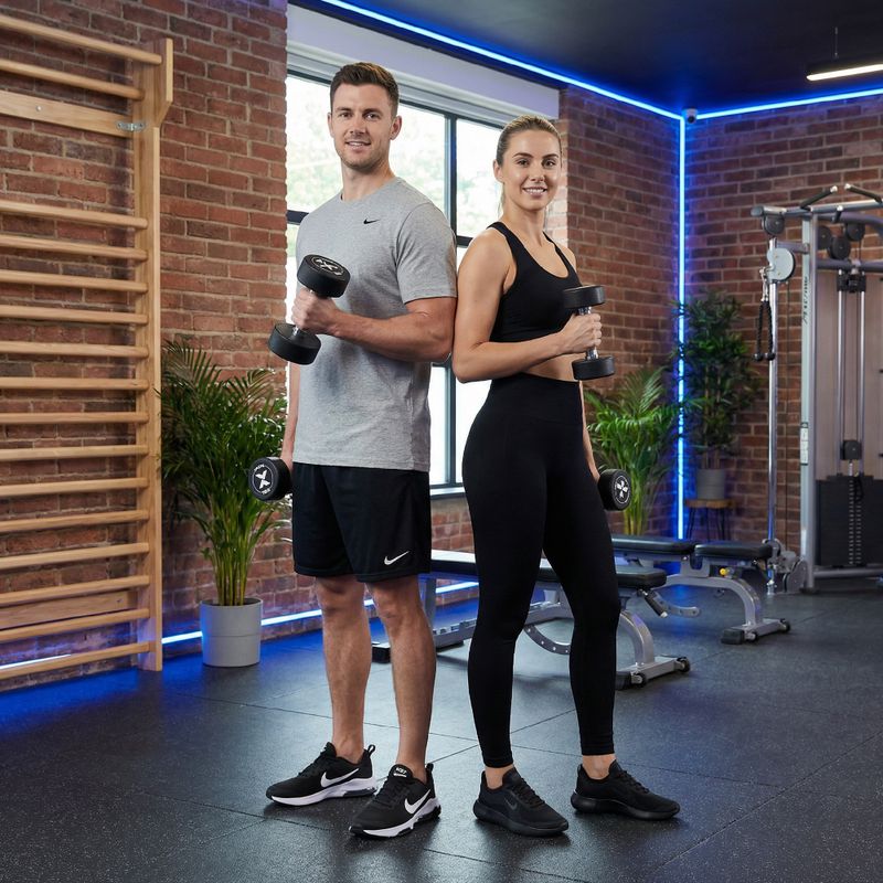 Manubrio in ghisa rivestito in gomma XTREXO Pro 10 kg black 5