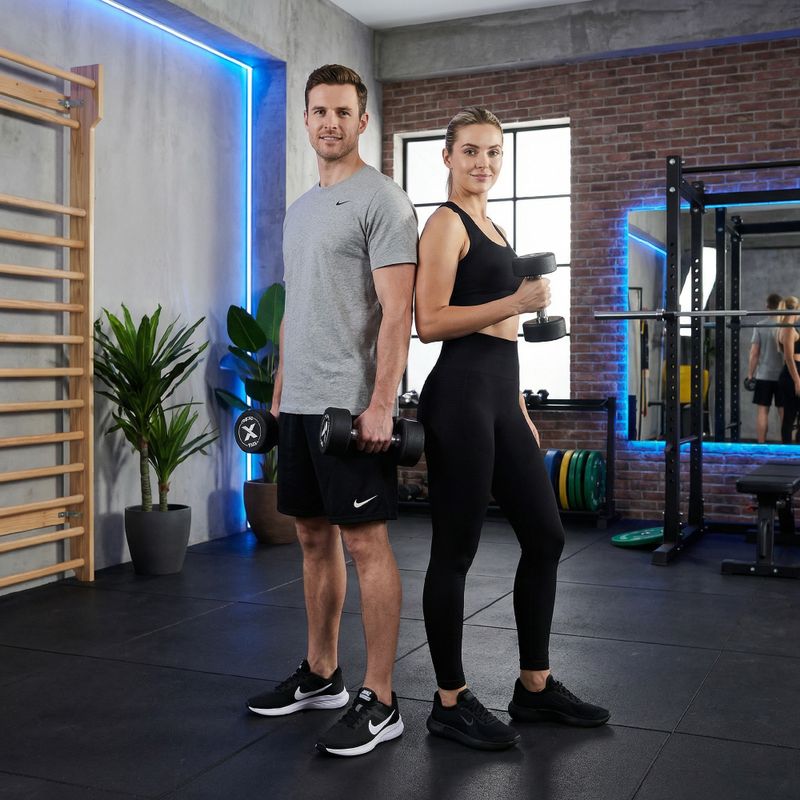 Manubrio in ghisa rivestito in gomma XTREXO Pro 12 kg black 5