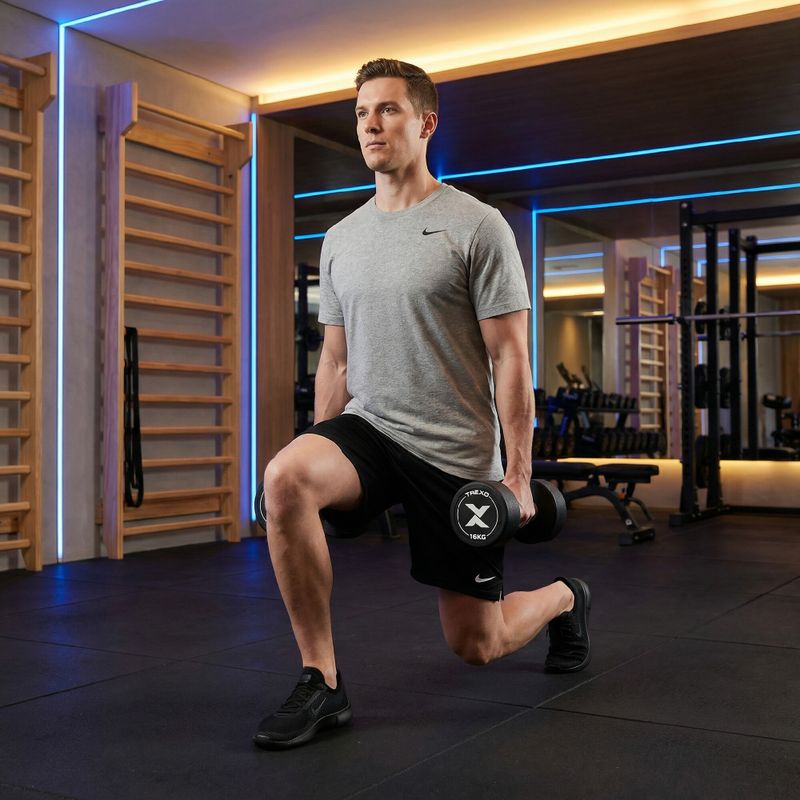 Manubrio in ghisa rivestito in gomma XTREXO Pro 16 kg black 4