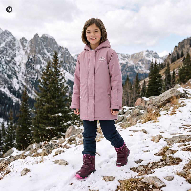 Stivali da neve per bambini KADVA Snowey Mid WP rosa 5