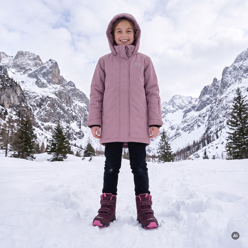 Stivali da neve per bambini KADVA Snowey Mid WP rosa 7