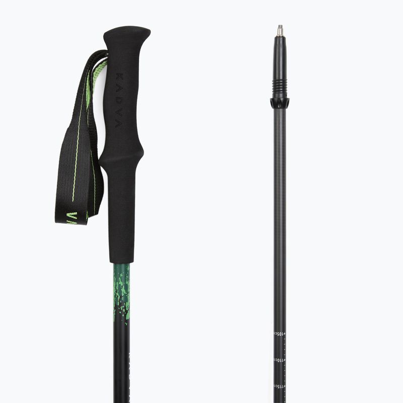 Bastoni da trekking KADVA Torre regolabili in carbonio verde 3
