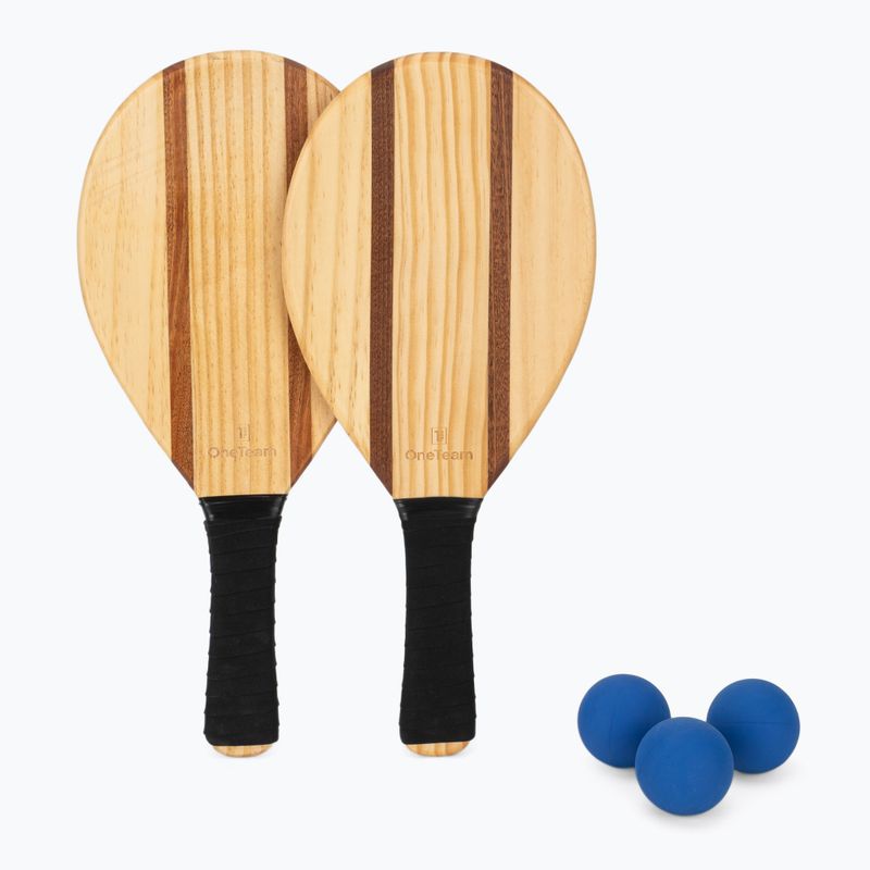 Set da beach tennis OneTeam Beach Play marrone