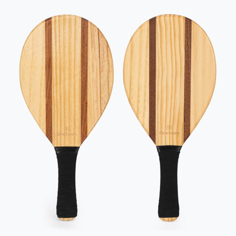 Set da beach tennis OneTeam Beach Play marrone 2