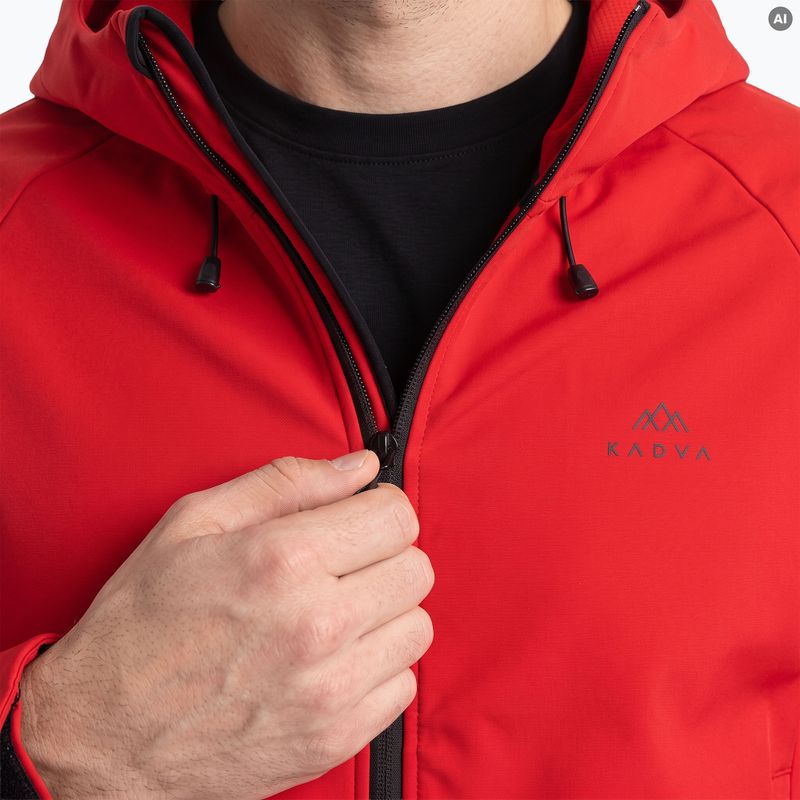 Felpa da trekking uomo KADVA Arix WP 5K/3K softshell ibrida rossa 3