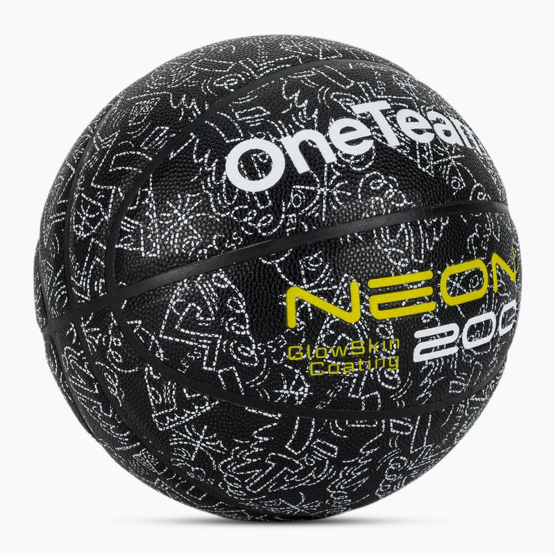 Pallone da basket OneTeam Black neon size 7 2