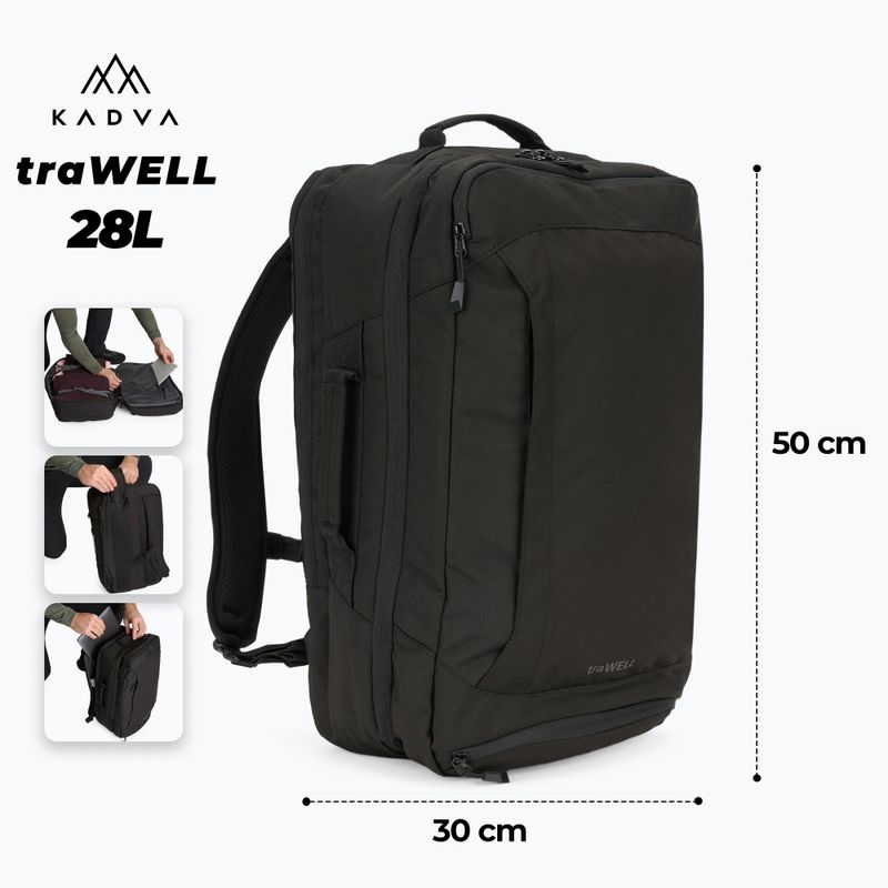 Zaino da trekking KADVA traWELL 28 l nero 2