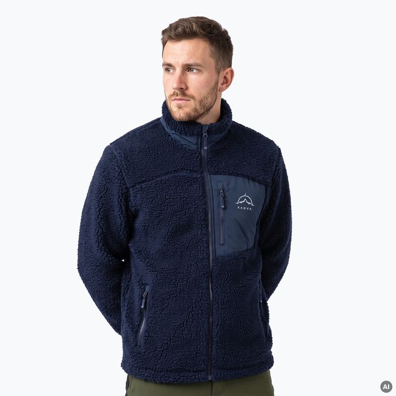 Felpa in pile da uomo KADVA Rodvik blu navy