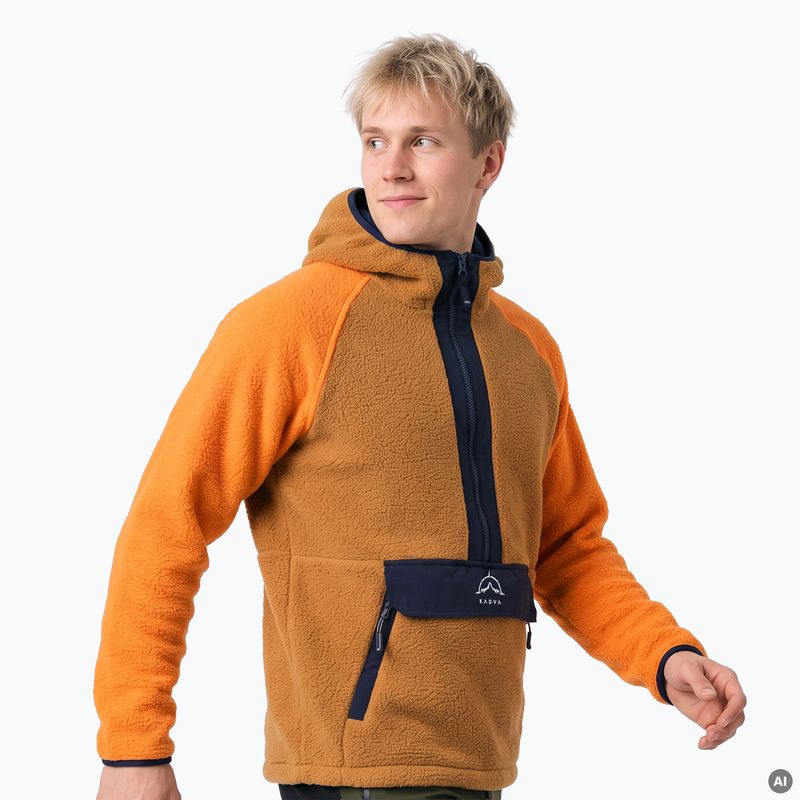 Felpa in pile da uomo KADVA RODIA marrone 5