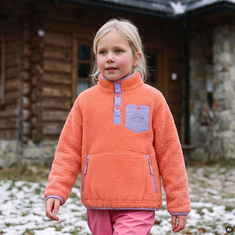 Felpa in pile per bambini KADVA RODIA KDG arancione 11