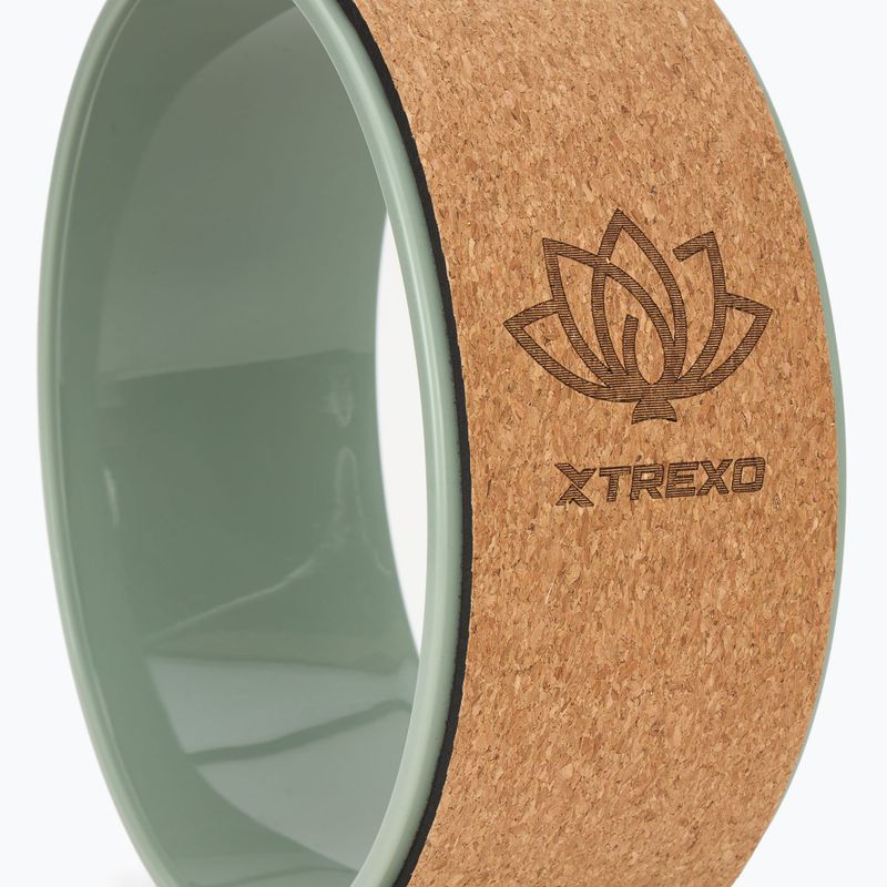 Ruota per yoga XTREXO in sughero Flowheel 32 cm olive 3