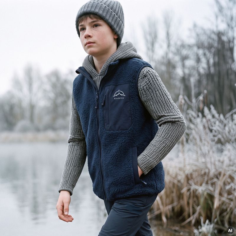 Gilet per bambini KADVA RODVIK VEST blu navy 12