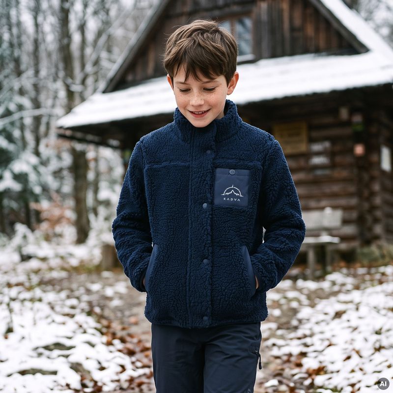Felpa in pile per bambini KADVA Rodvik JR blu navy 11