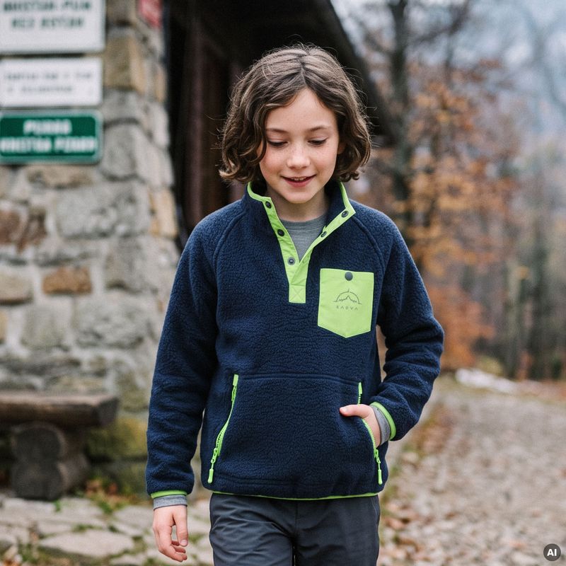 Felpa in pile per bambini KADVA RODIA JR blu 11
