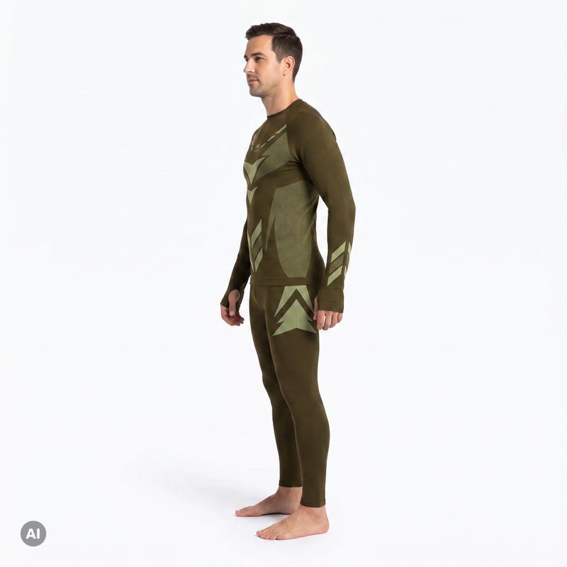 Completo intimo termico da uomo KADVA Alpinestep Thermo SH Light Plus Set Green 2