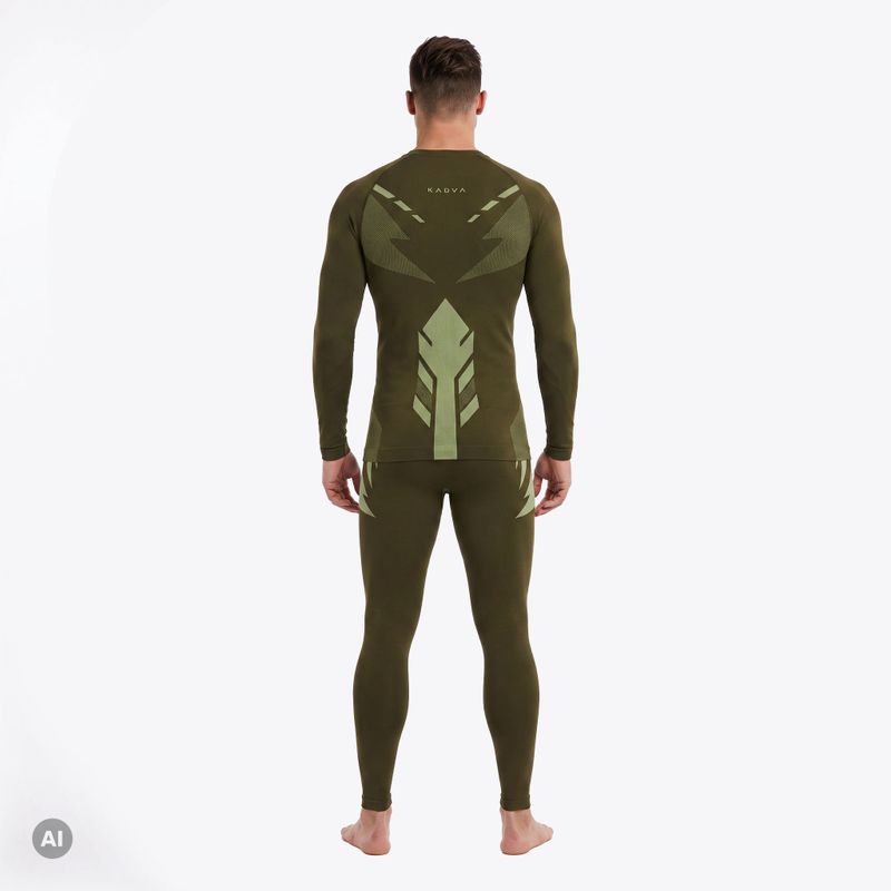Completo intimo termico da uomo KADVA Alpinestep Thermo SH Light Plus Set Green 3