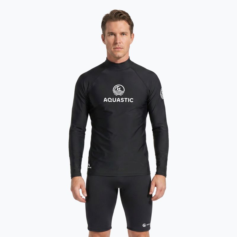 Longsleeve da nuoto Aquastic RIMOS LS UV 50+ UPF nero