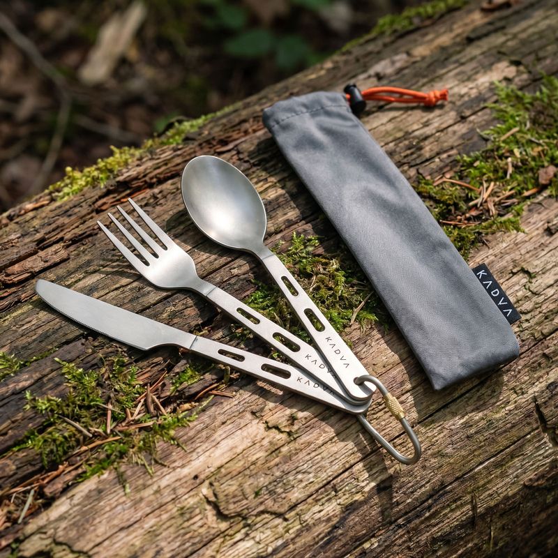 Posate da campeggio KADVA titanium ultralight gray 6