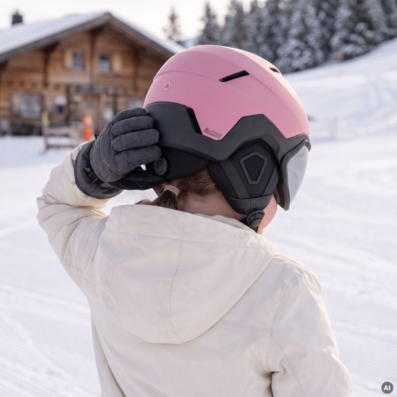 Casco da sci per bambini ATTABO Avens 3.0 Jr Visor ERT Pink 8