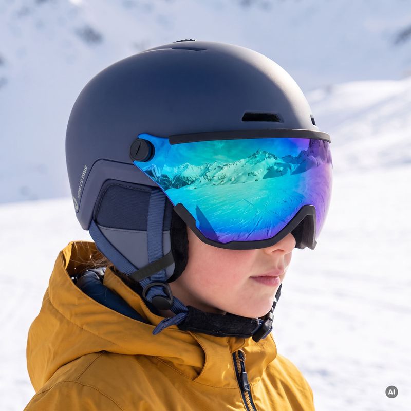 Casco da sci per bambini ATTABO Avens 2.0 Jr Visor dark blue 15