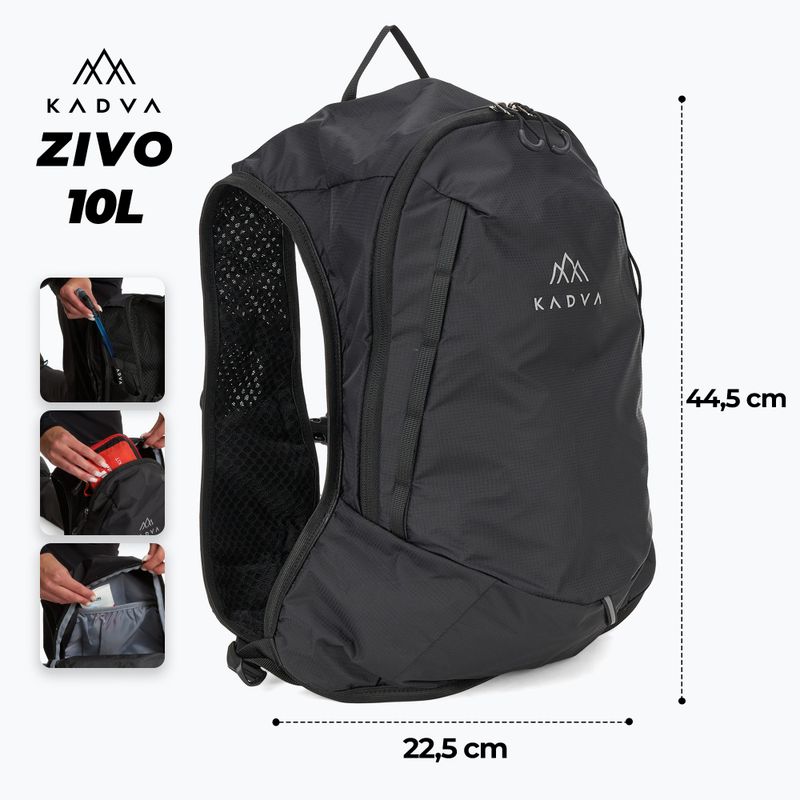 Zaino da trekking KADVA Zivo 10 l nero 2