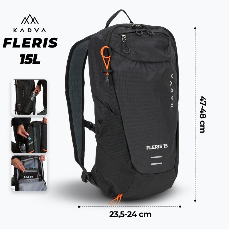 Zaino da trekking KADVA Fleris 15 l nero 2
