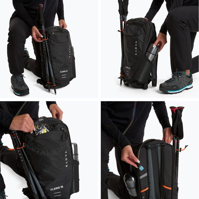 Zaino da trekking KADVA Fleris 15 l nero 10