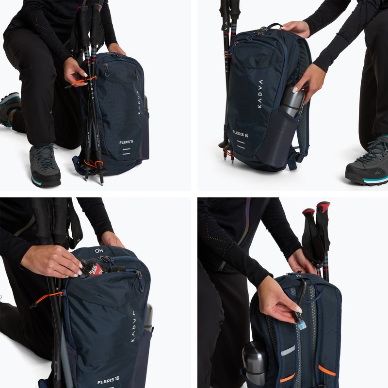 Zaino da trekking KADVA Fleris 15 l blu navy 10