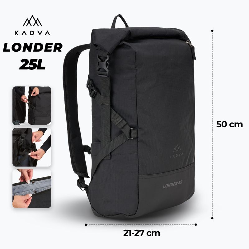 Zaino da trekking KADVA Londer 25 l nero 2