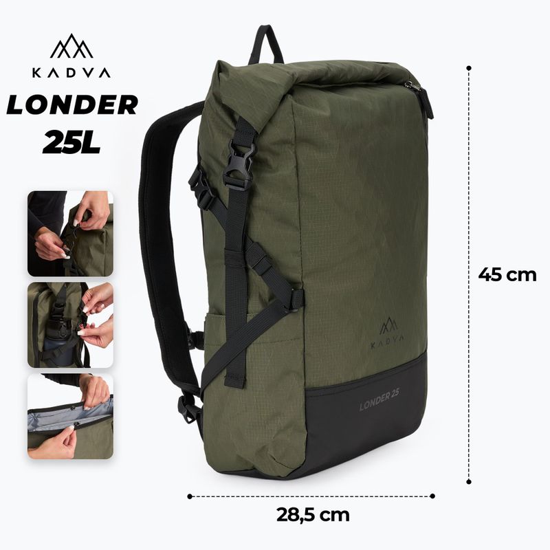 Zaino da trekking KADVA Londer 25 l verde 2
