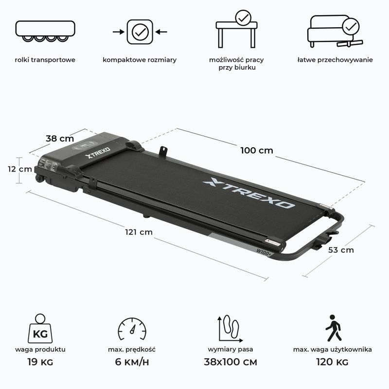 Tapis roulant XTREXO W100+ black 3