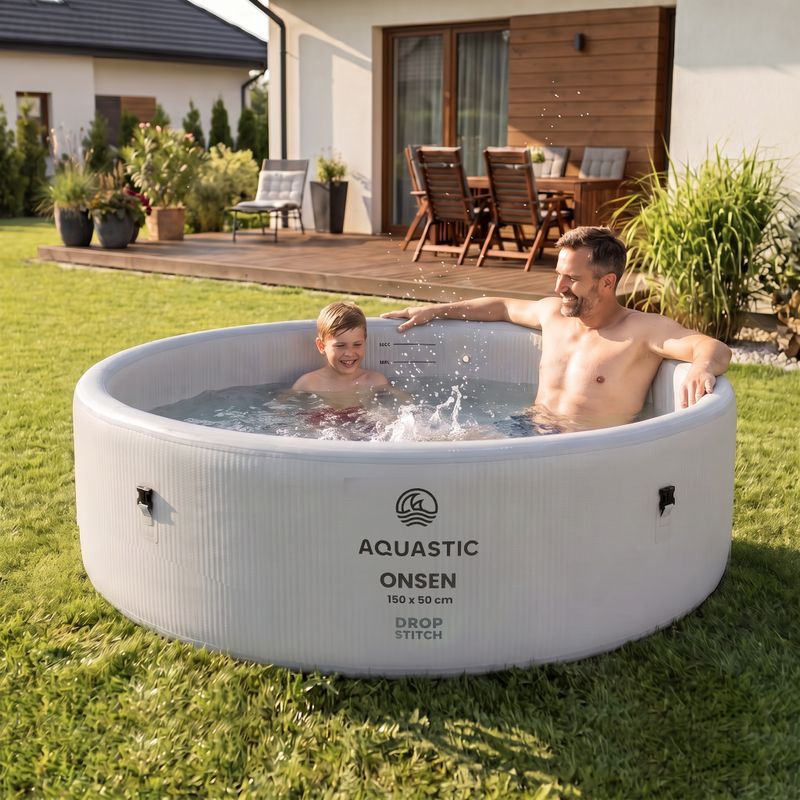 Piscina gonfiabile AQUASTIC ONSEN drop stitch 700 l 150 cm grigia 4