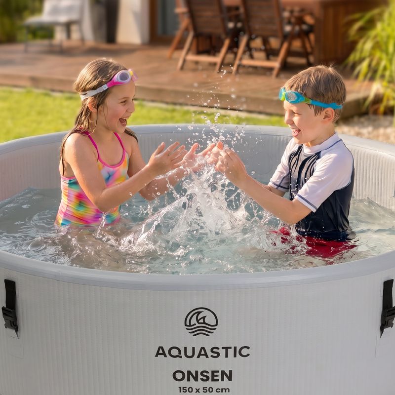Piscina gonfiabile AQUASTIC ONSEN drop stitch 700 l 150 cm grigia 17
