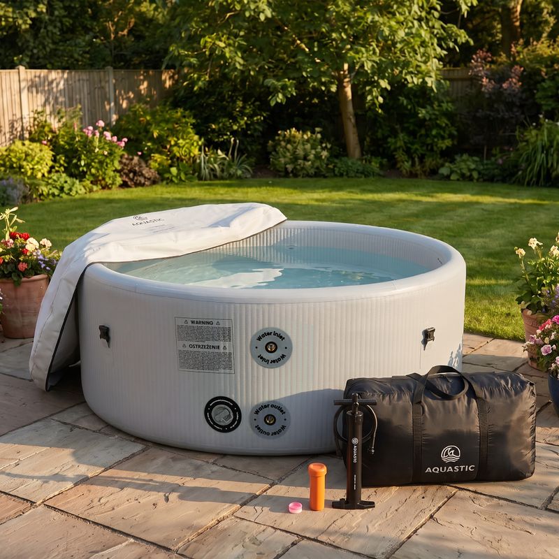 Piscina gonfiabile AQUASTIC ONSEN drop stitch 700 l 150 cm grigia 19